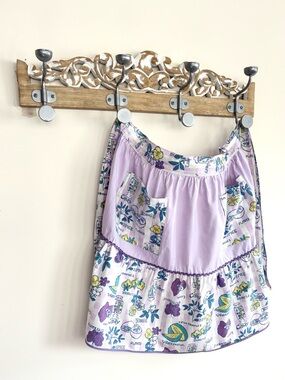 Vintage Handmade Half Apron 1970s Kitsch Fabric